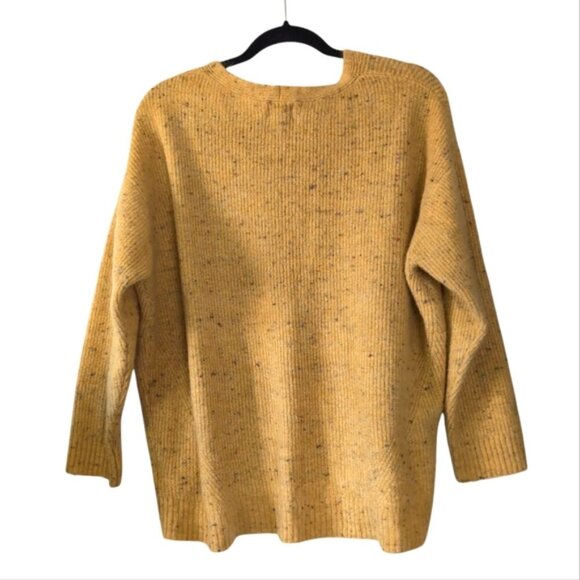 Old Navy Speckled Marled Vintage Style Mustard V-Neck Sweater XL - Picture 3 of 8